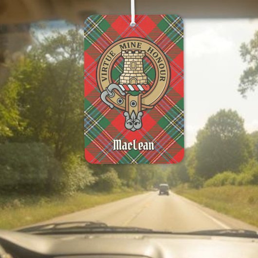 Clan MacLean Wappen über Tartan Autolufterfrischer