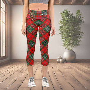 Clan MacLean Wappen über Tartan Capri Leggings