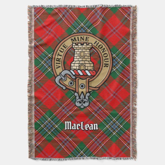 Clan MacLean-Wappen über Tartan Decke (Vorderseite Vertikal)
