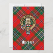 Clan MacLean Wappen über Tartan Einladung (Rückseite)