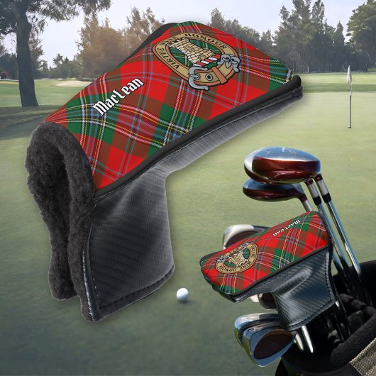 Clan MacLean Wappen über Tartan Golf Headcover