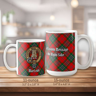 Clan MacLean Wappen über Tartan Kaffeetasse