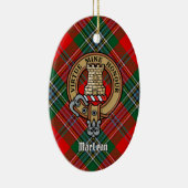 Clan MacLean Wappen über Tartan Keramik Ornament (Rechts)
