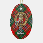 Clan MacLean Wappen über Tartan Keramik Ornament (Links)