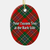 Clan MacLean Wappen über Tartan Keramik Ornament (Hinten)