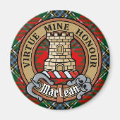 Clan MacLean Wappen über Tartan Magnet (Vorne)