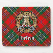 Clan MacLean Wappen über Tartan Mousepad (Vorne)