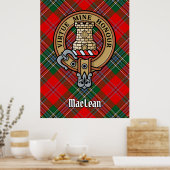 Clan MacLean Wappen über Tartan Poster (Küche)
