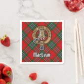 Clan MacLean Wappen über Tartan Serviette (Beispiel)