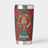 Clan MacLean Wappen über Tartan Thermobecher (Vorderseite)