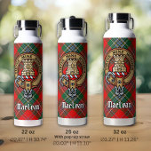 Clan MacLean Wappen über Tartan Thermobecher