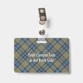 Clan MacLellan Ancient Tartan Ausweis (Rückseite mit Clip)