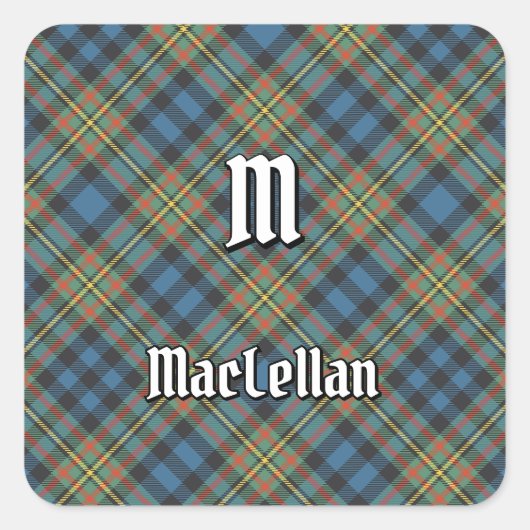 Clan MacLellan Ancient Tartan Quadratischer Aufkleber (Vorderseite)