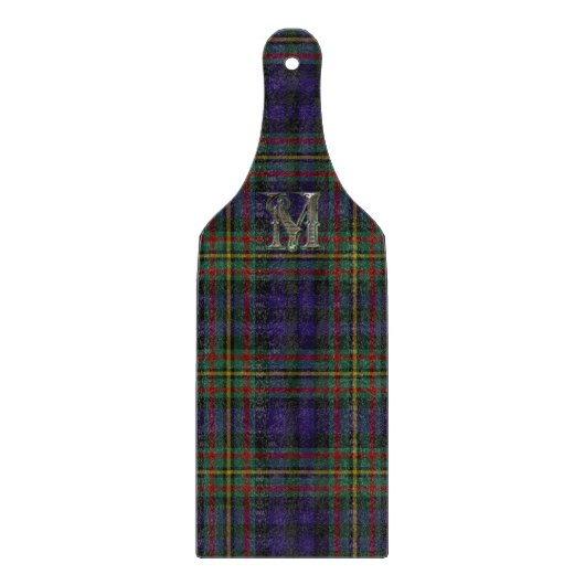 Clan MacLellan Kariertes Monogram-Glasschneideboar Schneidebrett (Vorderseite)