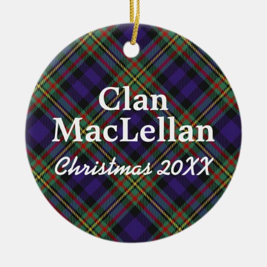 Clan MacLellan Scottish Tartan Keramik Ornament (Vorne)