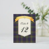Clan MacLellan Tartan Kariert Wedding Tischnummer (Stehend Vorderseite)