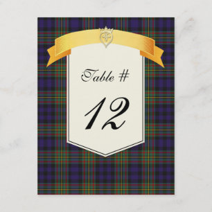 Clan MacLellan Tartan Plaid Hochzeit Tisch Nummer Einladung