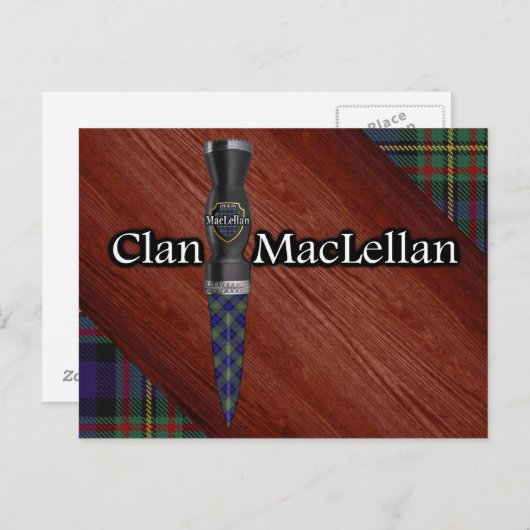 Clan MacLellan Tartan Sgian Dubh Blade Postkarte (Vorne/Hinten)