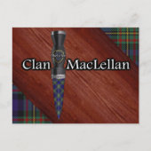 Clan MacLellan Tartan Sgian Dubh Blade Postkarte (Vorderseite)