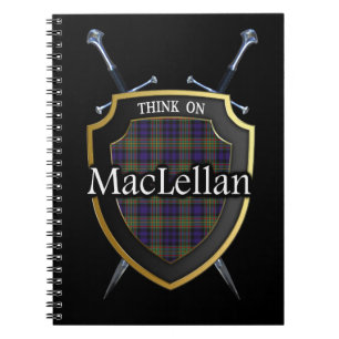 Clan MacLellan Tartan Shield & Schwerter Notizblock