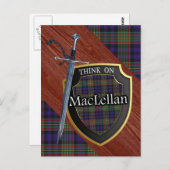 Clan MacLellan Tartan Sword & Shield Postkarte (Vorne/Hinten)