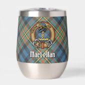 Clan MacLellan-Wappen über altem Tartan (Vorderseite)