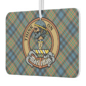 Clan MacLellan Wappen über altem Tartan Autolufterfrischer (Links)