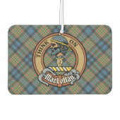 Clan MacLellan Wappen über altem Tartan Autolufterfrischer (Vorderseite)