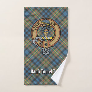 Clan MacLellan Wappen über altem Tartan Badhandtuch Set