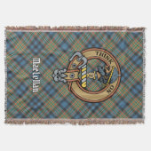 Clan MacLellan Wappen über altem Tartan Decke (Vorderseite)