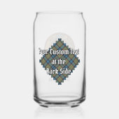 Clan MacLellan Wappen über altem Tartan Dosenglas (Rückseite)