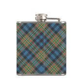Clan MacLellan-Wappen über altem Tartan Flachmann (Rückseite)