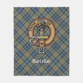 Clan MacLellan-Wappen über altem Tartan Fleecedecke (Vorderseite)