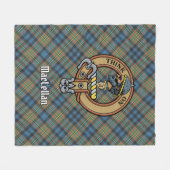 Clan MacLellan-Wappen über altem Tartan Fleecedecke (Vorderseite (Horizontal))