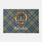 Clan MacLellan Wappen über altem Tartan Fußmatte (Vorderseite)