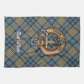 Clan MacLellan Wappen über altem Tartan Geschirrtuch (Horizontal)