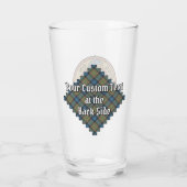 Clan MacLellan Wappen über altem Tartan Glas (Rückseite)