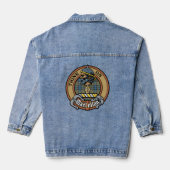 Clan MacLellan-Wappen über altem Tartan Jeansjacke (Rückseite)