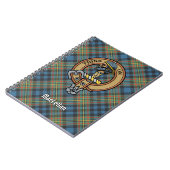 Clan MacLellan Wappen über altem Tartan Notizblock (Linke Seite)