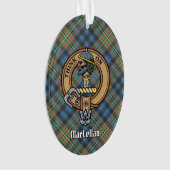 Clan MacLellan Wappen über altem Tartan Ornament (Vorderseite)