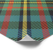 Clan MacLellan-Wappen über altem Tartan Poster (Ecke)