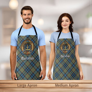 Clan MacLellan Wappen über altem Tartan Schürze