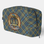 Clan MacLellan Wappen über altem Tartan Waschbeutel (Rechte Ecke)