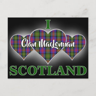 Clan MacLennan I Liebe Schottland Tartan Herz Postkarte