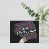 Clan MacLennan Scottish Tartan Paint Brush Postkarte (Stehend Vorderseite)