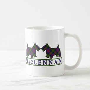 Clan MacLennan Tartan Scottish Scottie Dogs Kaffeetasse