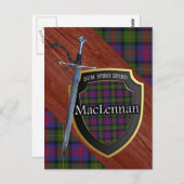 Clan MacLennan Tartan Sword & Shield Postkarte (Vorne/Hinten)