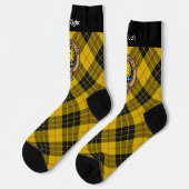 Clan MacLeod aus Lewis Wappen über Tartan Socks Socken (Linkes Detail)