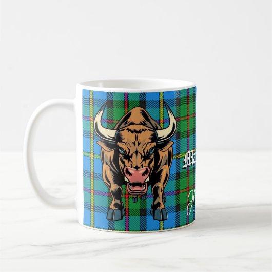 Clan MacLeod Bull Jagd Tartan Motto Kaffeetasse (Links)