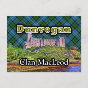 Clan MacLeod Dunvegan Castle Tartan Himmel Postkarte